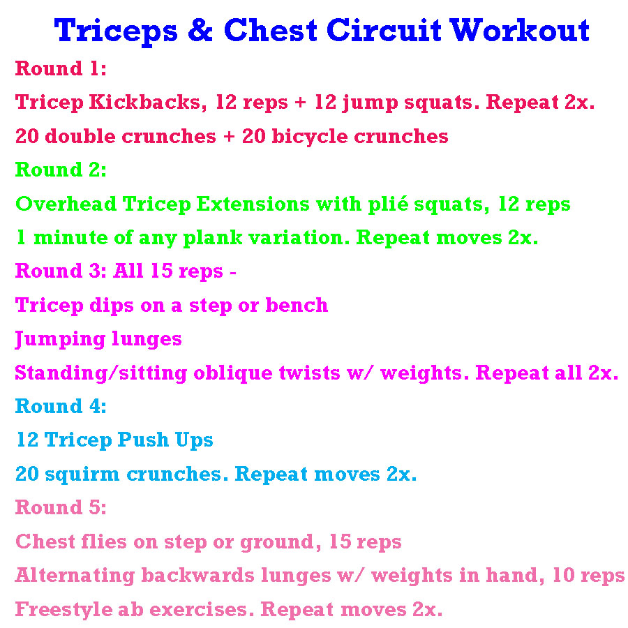 Wod A Triceps Chest Circuit Routine