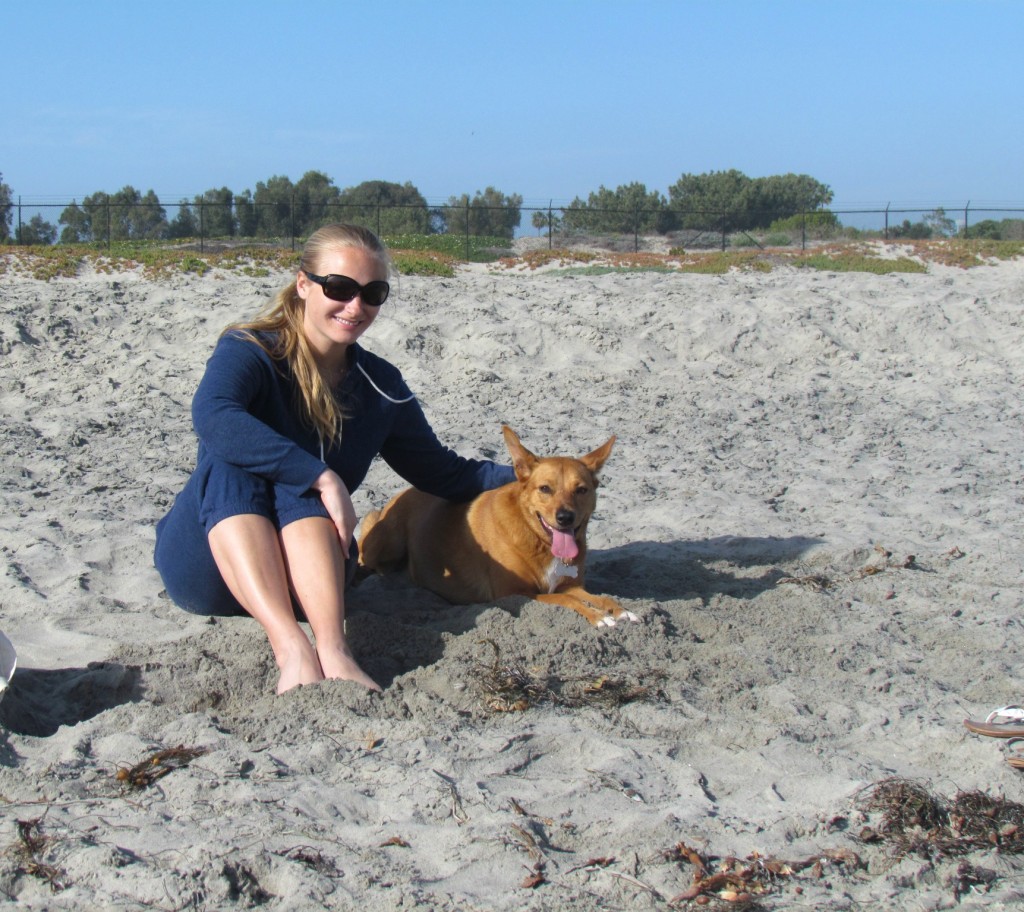 Hanging with Harley at the beach