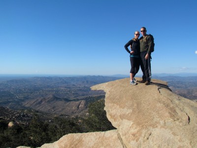 My hubby and I at the top of "Potato Chip Rock" in San Diego