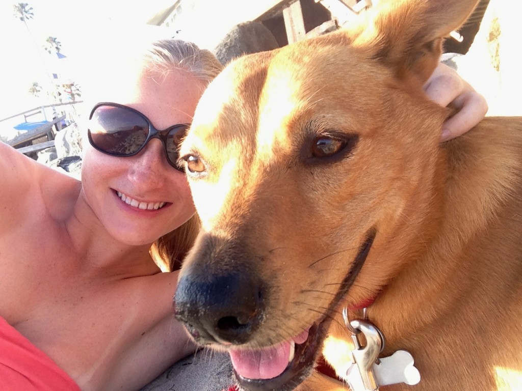 dog beach selfie
