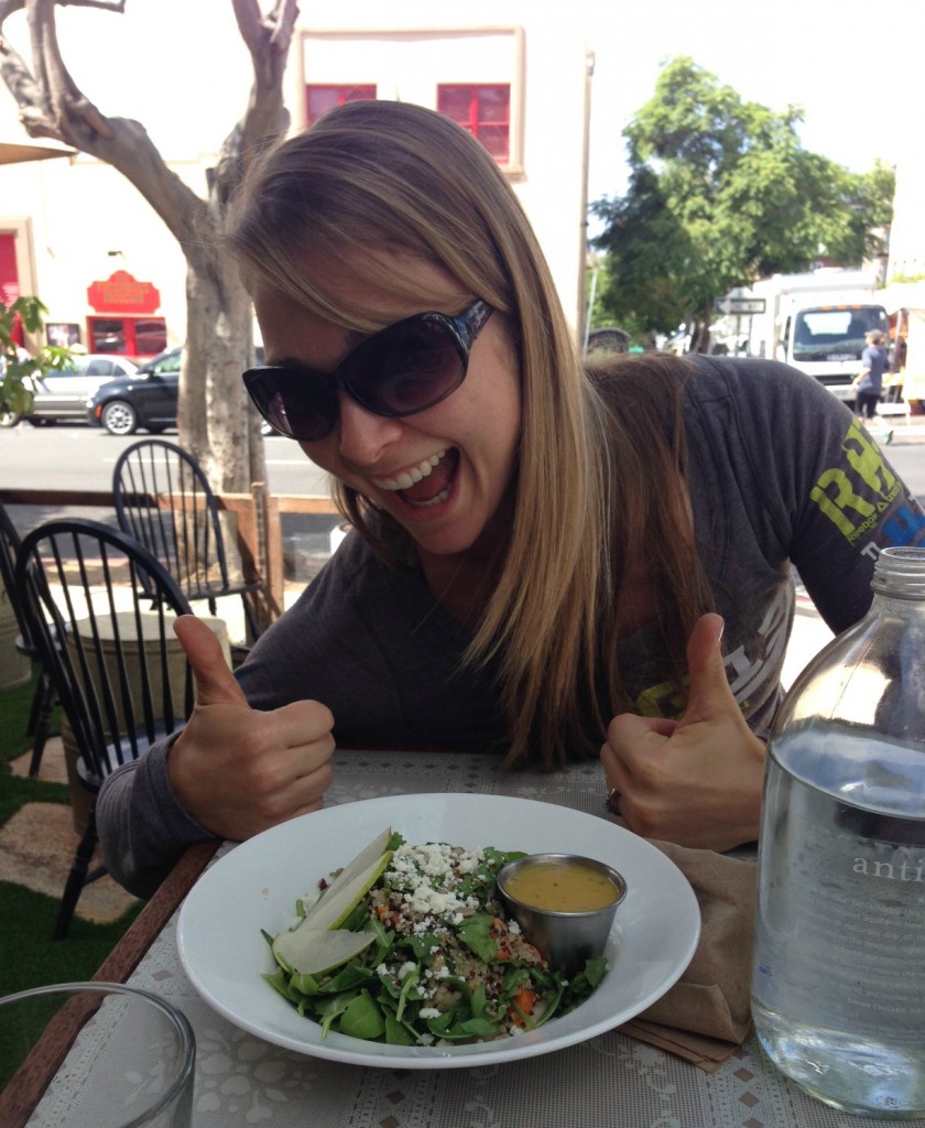 Jackie and her salad