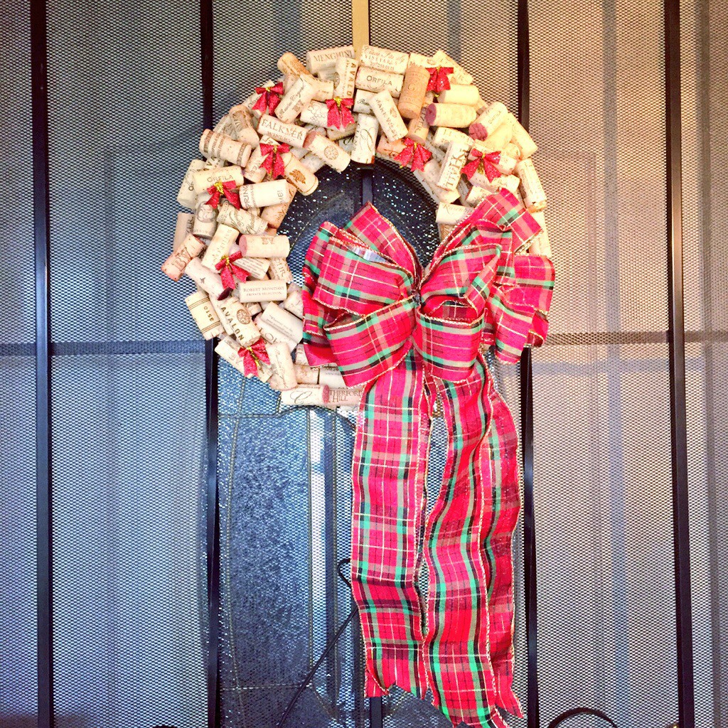 Finished Wine Cork Wreath