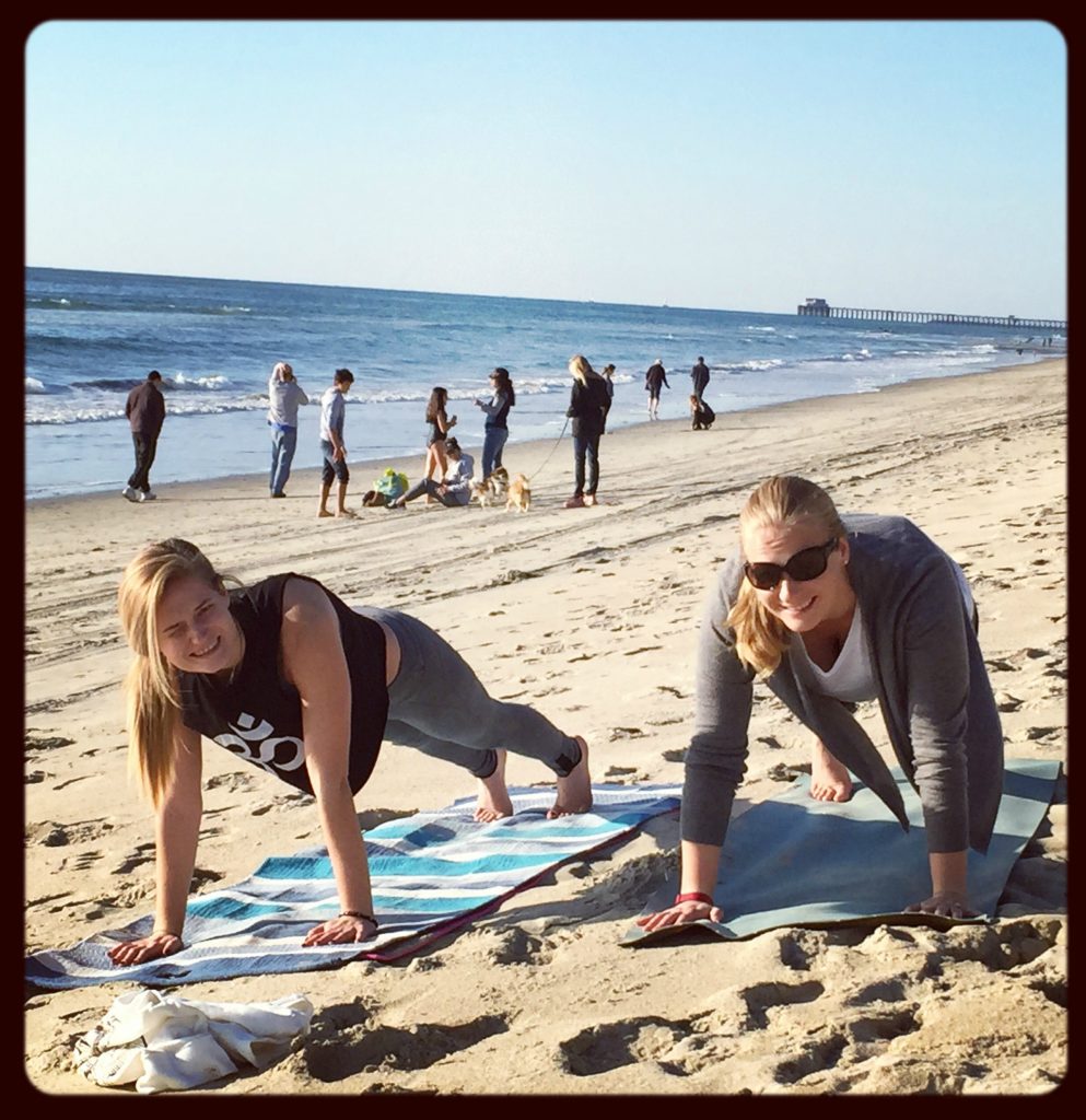 beach plank pose