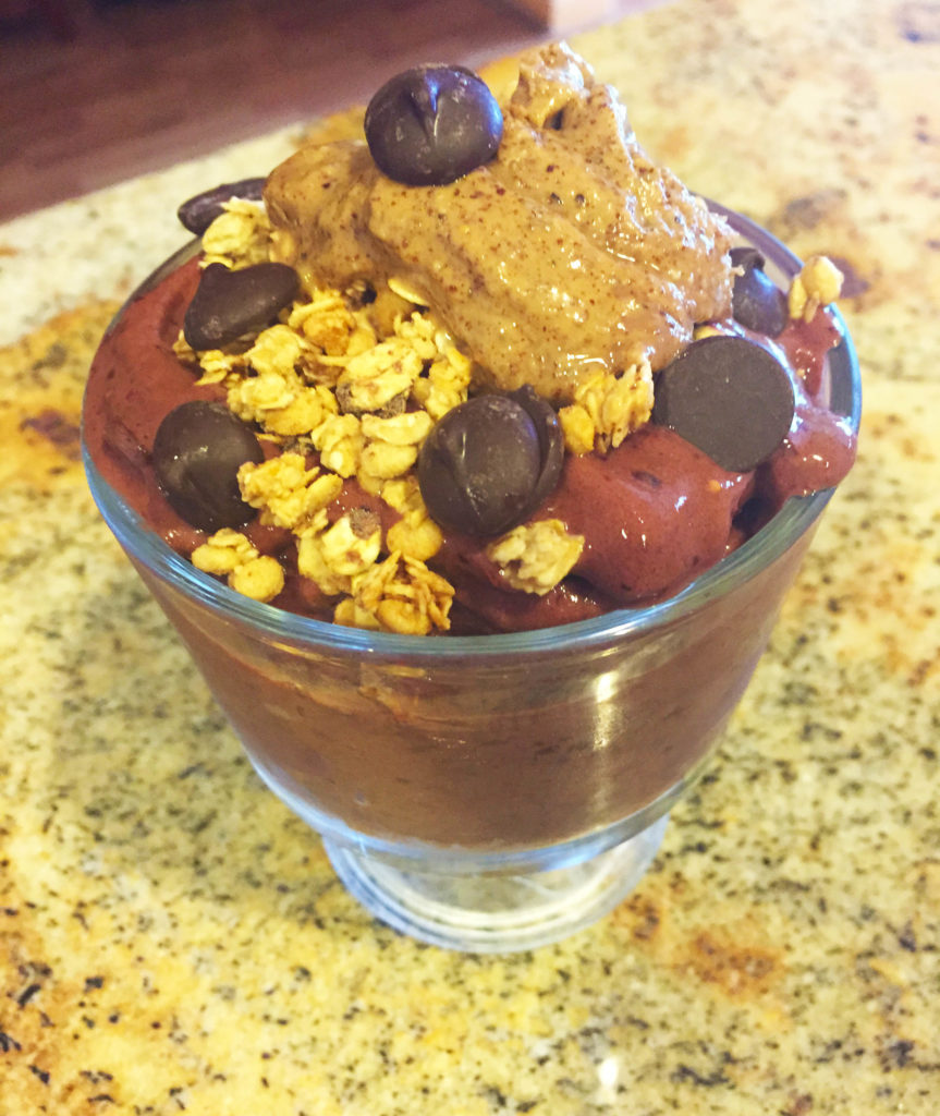 berry bowl with almond butter