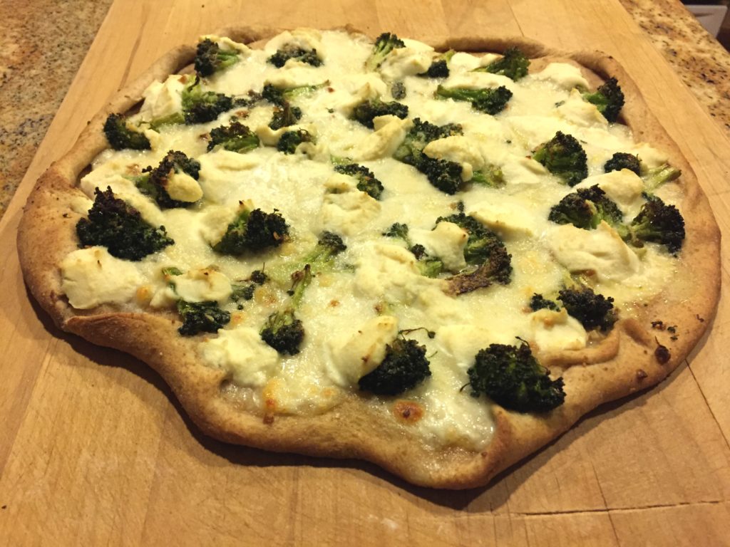 white broccoli pizza