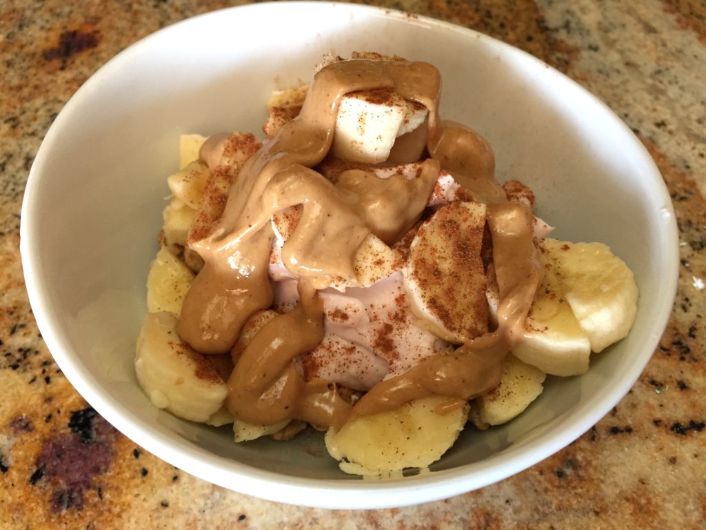 Yogurt cashew butter bowl