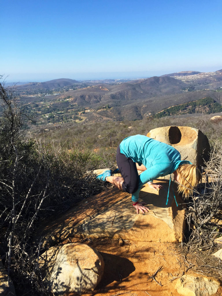 crow pose at Elfin Forest