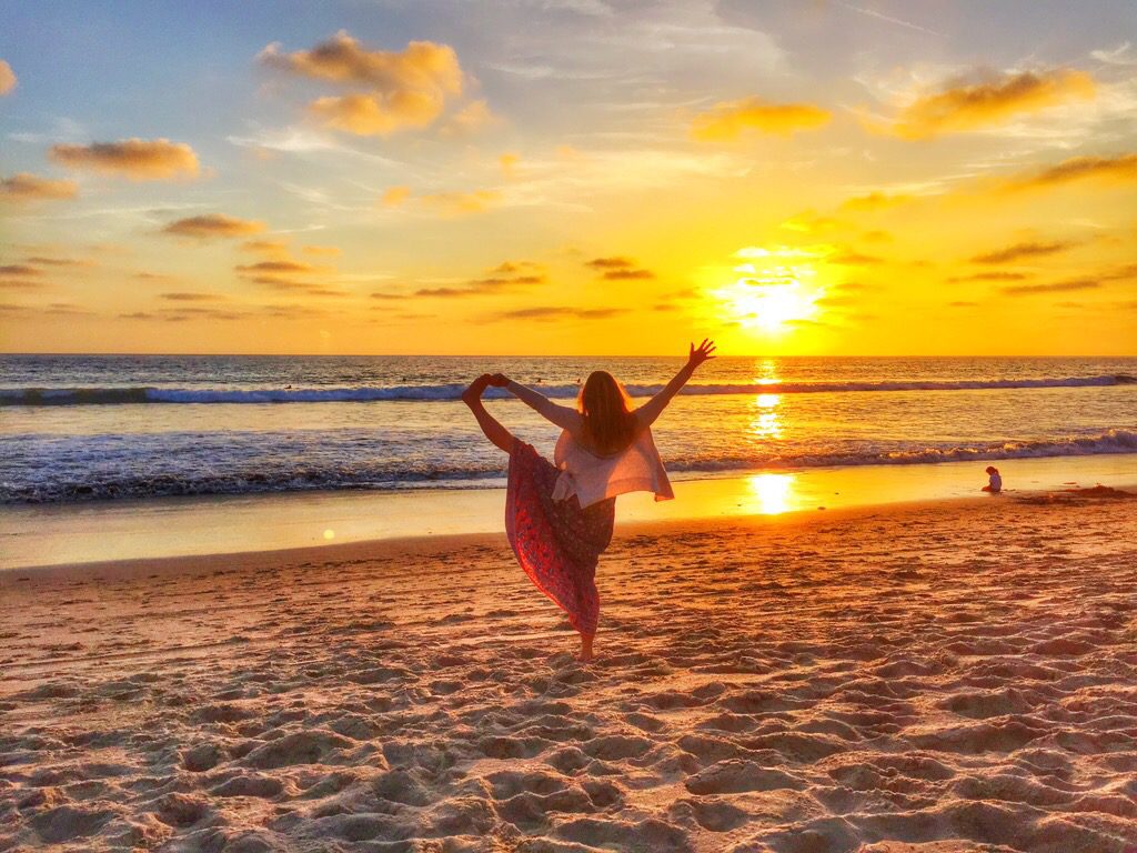Hand to Toe Extension at Sunset