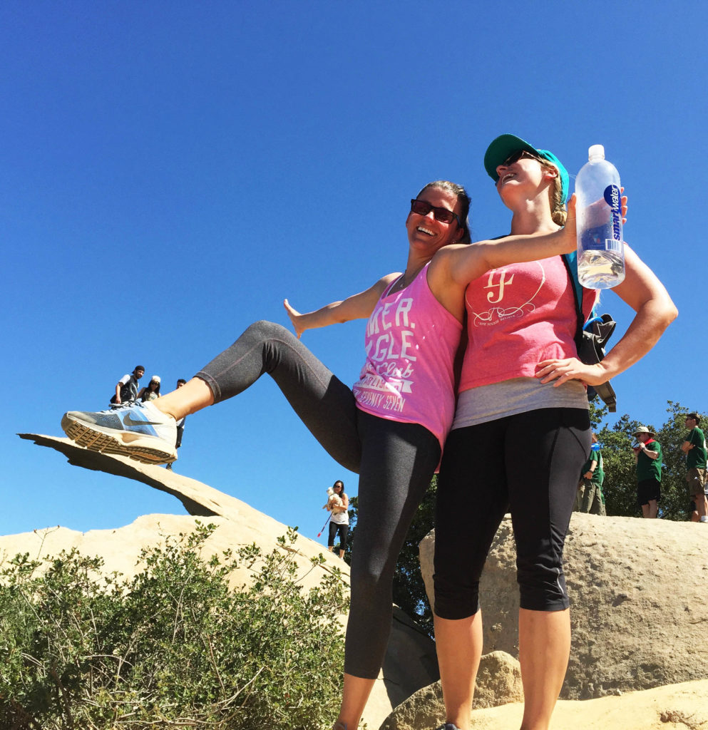 "Stomping" on Potato Chip Rock