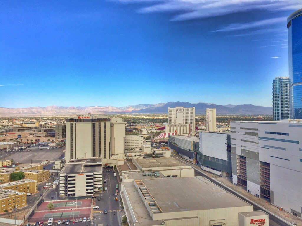 My rooftop hotel view where I did yoga in Vegas