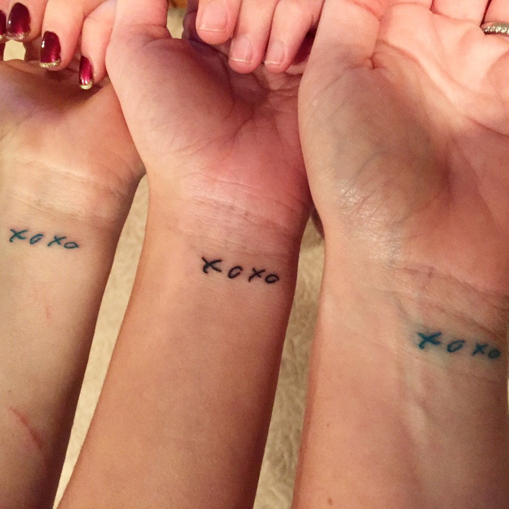 My sister, cousin & me when we first got our matching grandma tribute tats