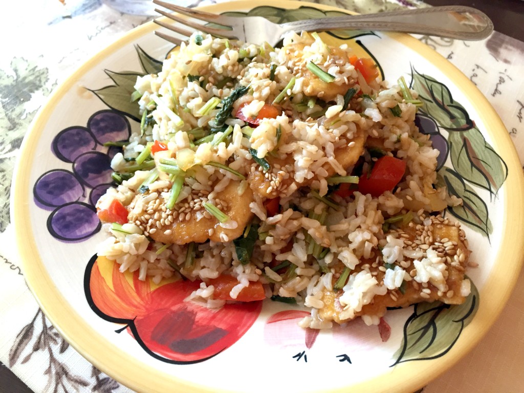 sesame brown rice dinner