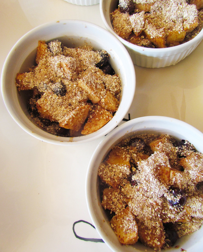 Apple Blueberry Ramekin Crisps