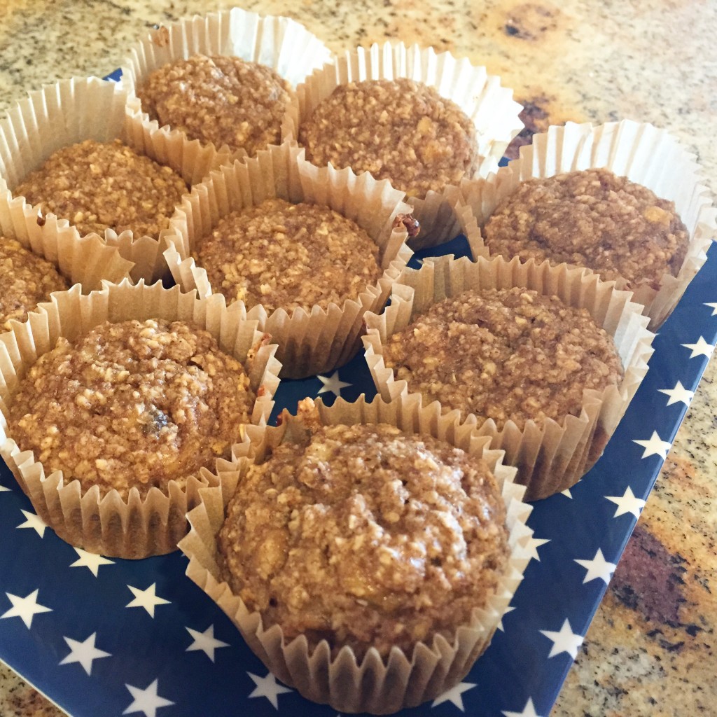 banana almond butter muffins