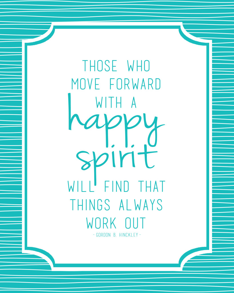 move forward with a happy spirit