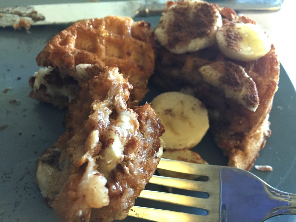 Banana Almond Butter Waffles