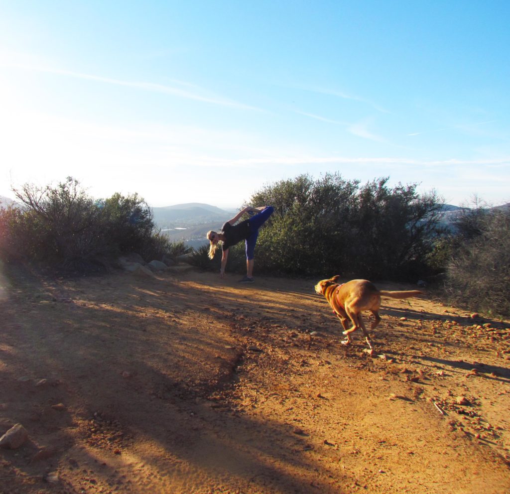 She also runs full speed at me to photobomb a yoga pose photo!