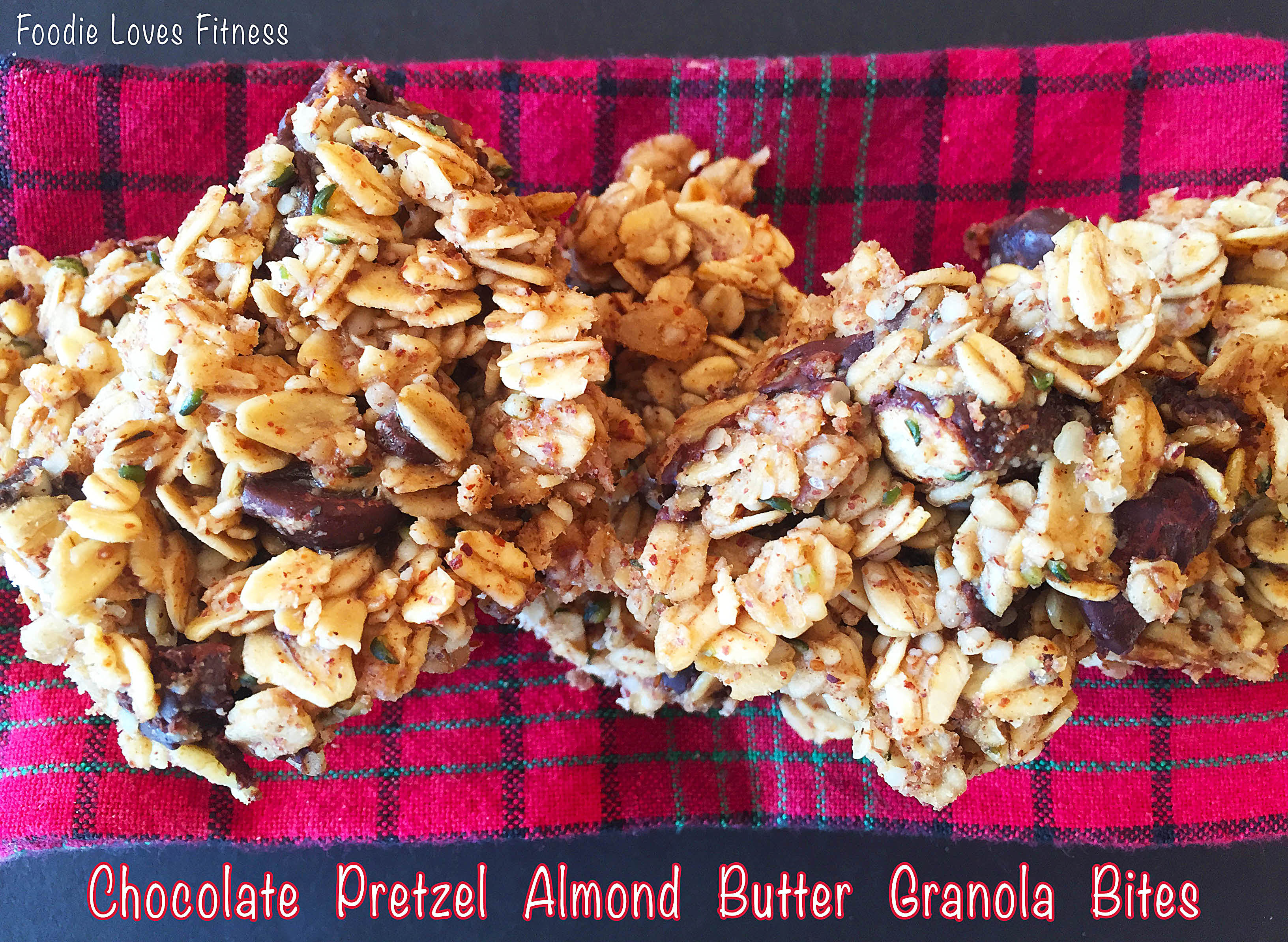 chocolate pretzel granola bites