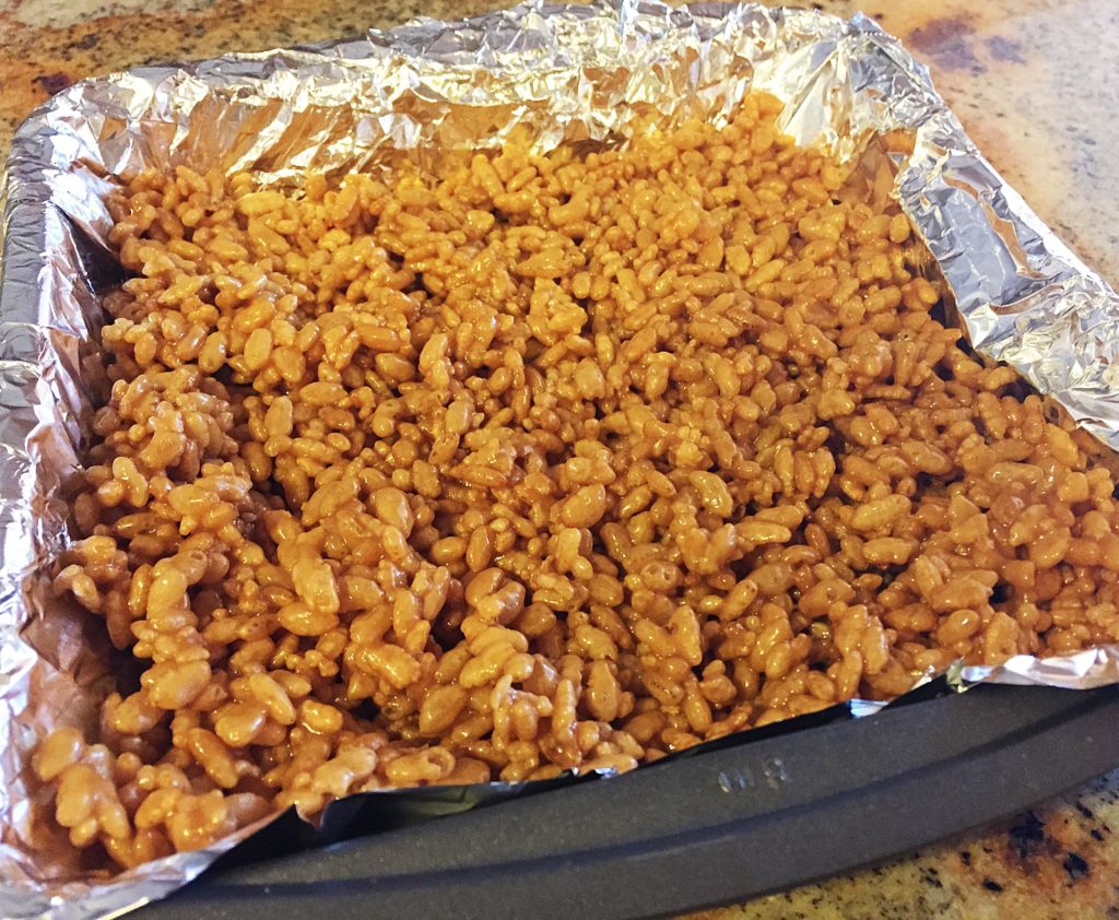 brown rice crispy layer