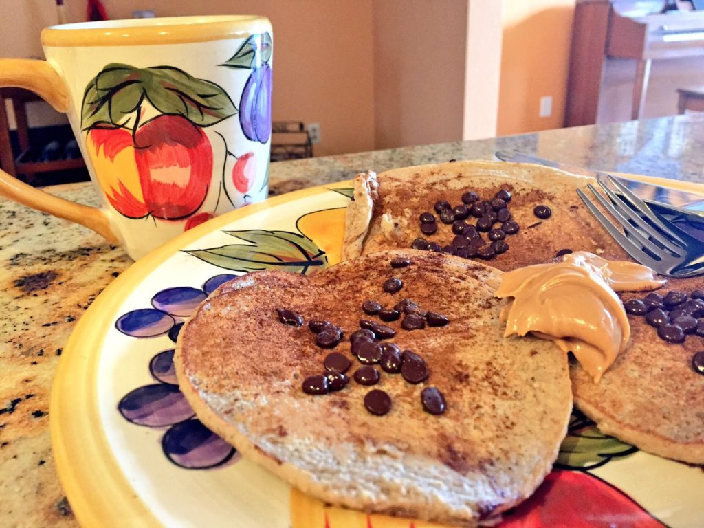 Chocolate PB pancakes