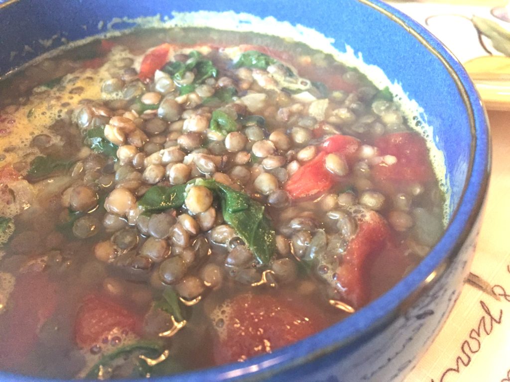 lentil spinach tomato soup