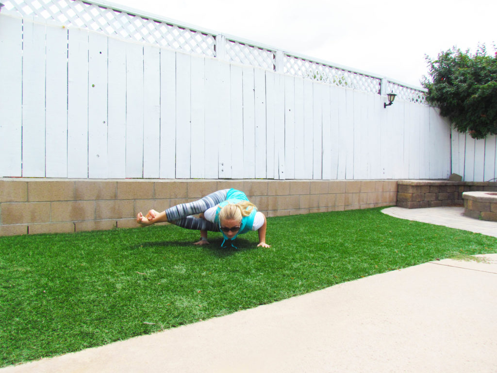 yoga pose-backyard May 2016