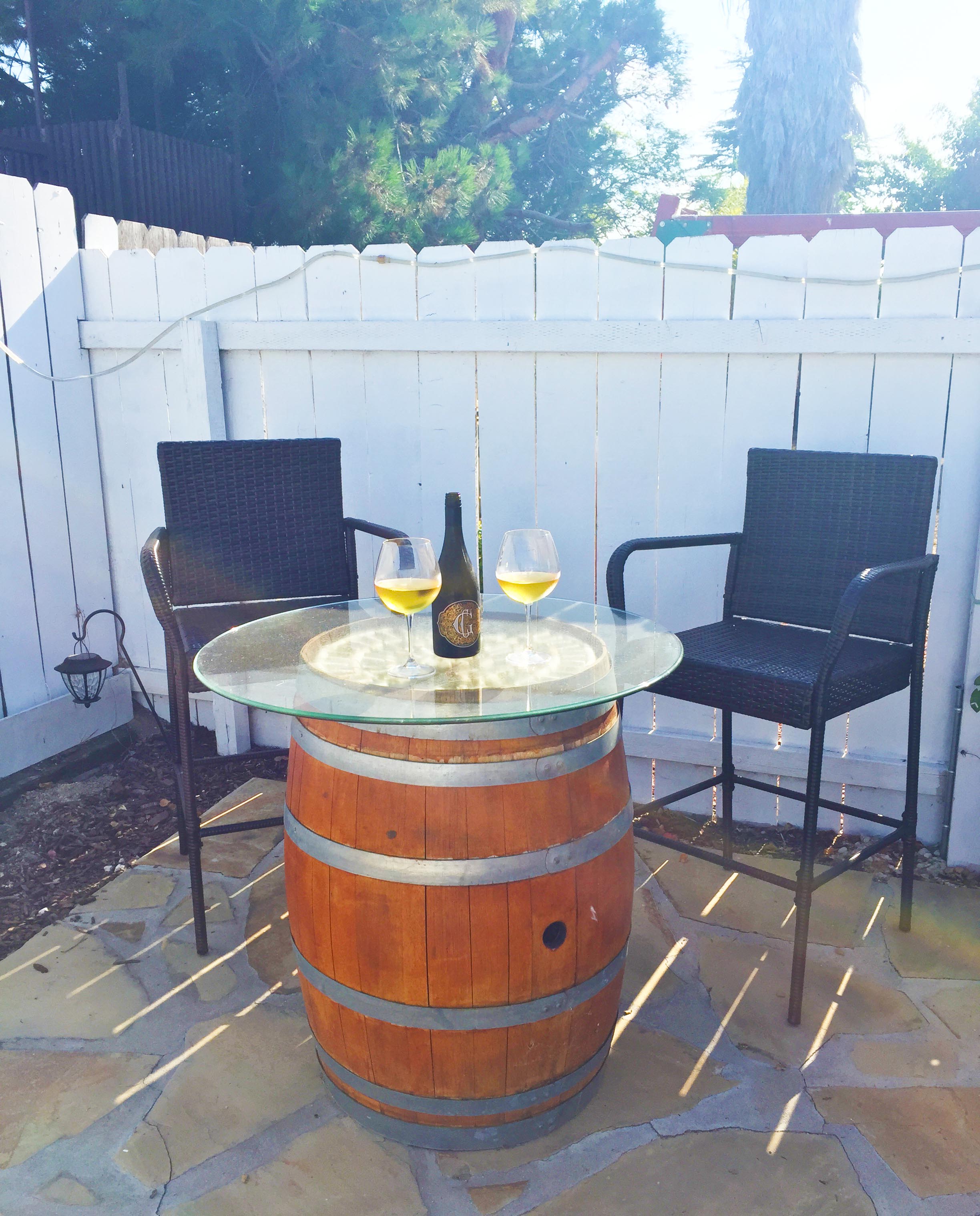 wine barrel table-finished