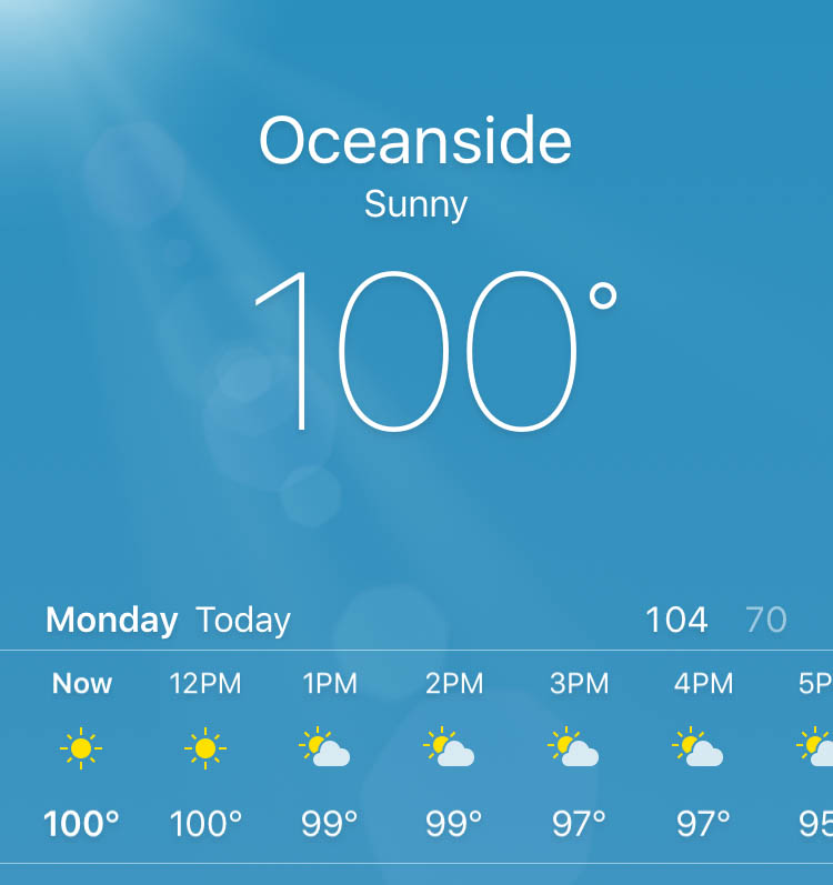 Triple digits is pretty unheard of here in SoCal!