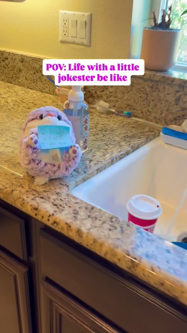 Guess she learned about April Fool’s Day at school & decided the eeestr buneey is a prankster🐰😆 

#momlife #jokester #happyeaster #girlmom