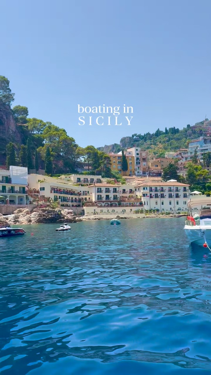 Soaking up stunning views from a boat in Italy + cooling off with a swim & snorkel in the clear, refreshing water + sipping champagne = heaven on earth! ✨☀️🥂

Deets: 
📍Giardini Naxos, Sicily
😎 Boating excursion via Sicily Jet Surfing 
🌎 Booked with @getyourguide — I booked 2 things with the platform on this trip & we loved both activities! 

#sicily #familytravel #travelgram #wanderlust #heavenisaplaceonearth