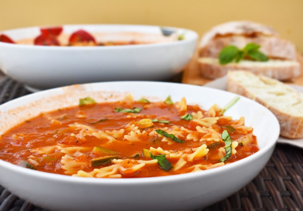 Easy Tomato, Pasta & Zucchini Soup {vegan} • Foodie Loves Fitness