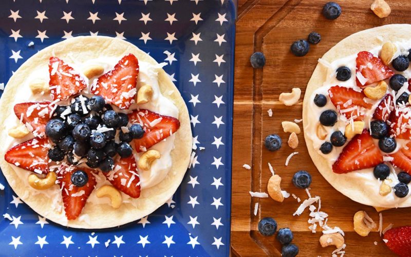 Easy Berry Breakfast Tacos {Red, White & Blue Themed}
