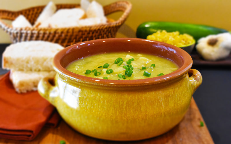Potato Leek Soup with Zucchini & Ditalini Pasta {vegan}