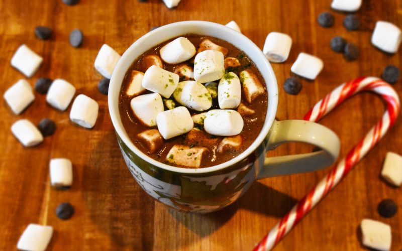 Peppermint Matcha Hot Chocolate {vegan}