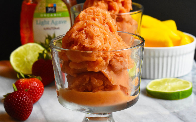 Easy Strawberry Mango Sorbet {vegan + gf}