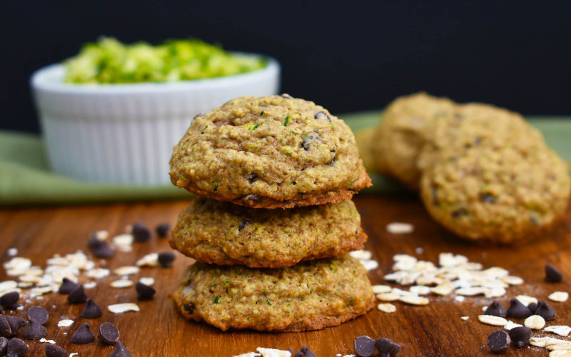 Healthy Mint Chocolate Chip Zucchini Cookies {vegan}