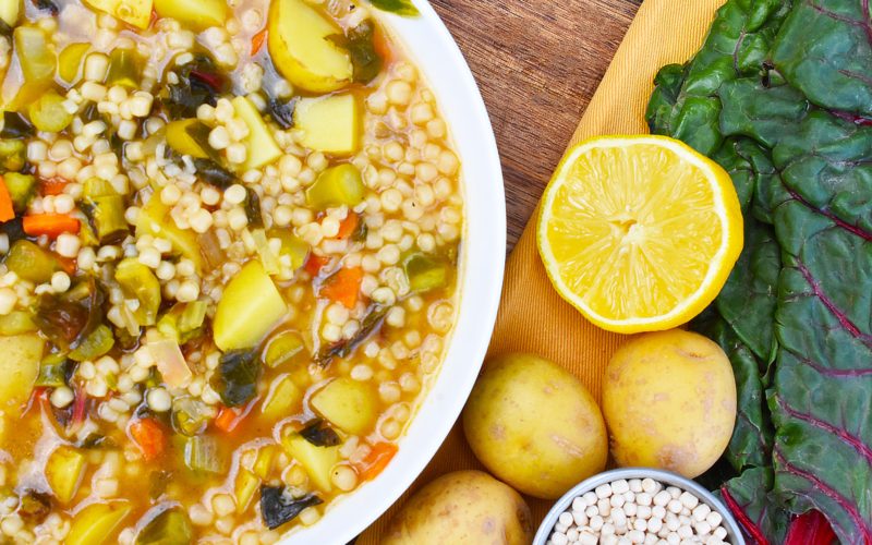 Veggie-Packed Couscous Spring Soup {vegan}