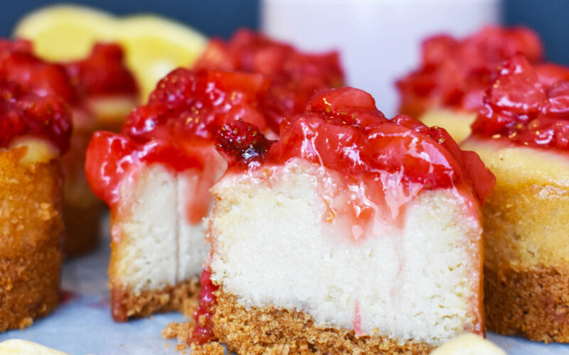 Mini Vegan Strawberry Cheesecakes